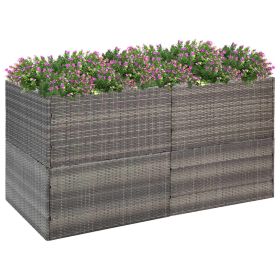 Garden Planter Gray 61.8"x31.5"x31.5" Poly Rattan