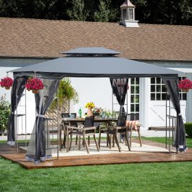 13x10 Outdoor Patio Gazebo Canopy Tent With Ventilated Double Roof And Mosquito net(Detachable Mesh Screen On All Sides),Suitable for Lawn, Garden, Ba