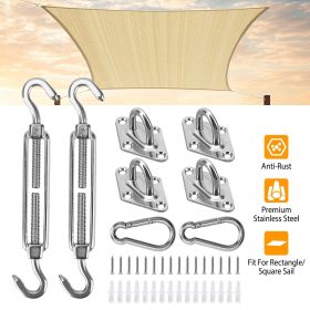 Sun Shade Sail Hardware Kit Stainless Steel Canopy Installation Kit Fixing Accessory