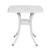 Outdoorr Cast Aluminum Square Table, End Table Side Table for Paio Backyard Pool, Cast Aluminum Cocktail Table, Outdoor Bar Table, White