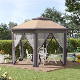 Pop Up Gazebo Party Tent-Coffee and Beige