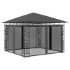 Gazebo with Mosquito Net 9.8'x9.8'x9' Anthracite 0.6 oz/ft