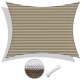 16'x12' Rectangle Sun Shade Sail/ Coffee+White