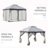 10ft x12ft Outdoor Gazebo, Grey-AS