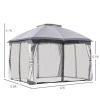 10ft x12ft Outdoor Gazebo, Grey-AS