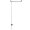 Garden Flag Stand Flagpole Weatherproof Wrought Iron Coated Yard Flag Holder For Yard Flag Party Banner Fits 11.8x17.7in Flag