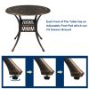 90*90*75cm Round Top Courtyard Cast Aluminum Table Bronze