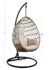 Patio Swing Chair with Stand, Fabric & Wicker (1Set/3Ctn) 45082