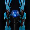 Solar Blue Leaf Stake Wind Spinner