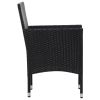 5 Piece Patio Lounge Set With Cushions Poly Rattan Black