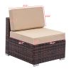 7pcs Brown Rattan Sofa Set