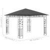 Gazebo with Mosquito Net 9.8'x9.8'x9' Anthracite 0.6 oz/ft