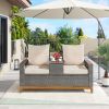 U_Style Comfort Adjustable Loveseat,Armrest With Storage Space With 2 Colors,Suitable For Courtyards, Swimming Pools And Balconies, etc.