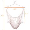 Free shipping 2pcs Indoor Outdoor Garden Cotton Hanging Rope Air/Sky Chair Swing Beige Hammocks