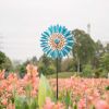 Solar Blue Leaf Stake Wind Spinner