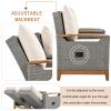 U_Style Comfort Adjustable Loveseat,Armrest With Storage Space With 2 Colors,Suitable For Courtyards, Swimming Pools And Balconies, etc.