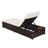 Leisure Rattan Furniture Pool Bed / Chaise (Single Sheet)-Brown