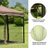 Steel Vented Dome Top Patio Gazebo with Netting for Backyard, 9.8Ft. Wx9.8Ft.L  Poolside and Deck