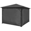 Gazebo with Curtain Anthracite Aluminum 118.1" x 118.1"