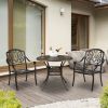 90*90*75cm Round Top Courtyard Cast Aluminum Table Bronze