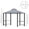 13ft x 13ft Patio Gazebo-Gray-AS