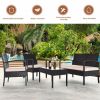 4 Pieces Patio Furniture Sets Rattan Chair Wicker Set Outdoor