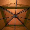 Steel Vented Dome Top Patio Gazebo with Netting for Backyard, 9.8Ft. Wx9.8Ft.L  Poolside and Deck