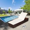 Leisure Rattan Furniture Pool Bed / Chaise (Single Sheet)-Brown