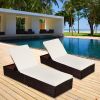 Leisure Rattan Furniture Pool Bed / Chaise (Single Sheet)-Brown