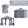 13ft x 13ft Patio Gazebo-Gray-AS