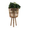 S/3 BAMBOO FOOTED PLANTERS 11/13/15", NATURAL