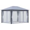 10ft x 13ft Patio Gazebo-Gray-AS