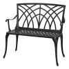 38in Outdoor Orchid Back Aluminum Bench Black