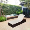 Leisure Rattan Furniture Pool Bed / Chaise (Single Sheet)-Brown