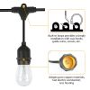 48FT Outdoor String Light Waterproof Patio String Lights Bulbs Commercial Yard Lights Garden Ambience