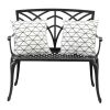 38in Outdoor Orchid Back Aluminum Bench Black