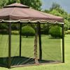 Steel Vented Dome Top Patio Gazebo with Netting for Backyard, 9.8Ft. Wx9.8Ft.L  Poolside and Deck