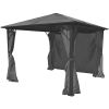 Gazebo with Curtain Anthracite Aluminum 118.1" x 118.1"