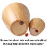 2-Pack 10 in. Light Wood Plastic Self-watering Planter Pot