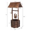 Outdoor Reinforced And Anticorrosive Wooden Wishing Well Flowerpot