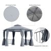 13ft x 13ft Patio Gazebo-Gray-AS