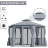 13ft x 13ft Patio Gazebo-Gray-AS