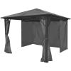 Gazebo with Curtain Anthracite Aluminum 118.1" x 118.1"