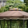 Steel Vented Dome Top Patio Gazebo with Netting for Backyard, 9.8Ft. Wx9.8Ft.L  Poolside and Deck