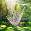 Cotton Hanging Rope Air/Sky Chair Swing Beige Hammocks