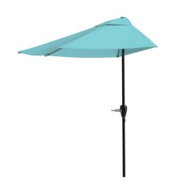 9' Half Round Patio Umbrella (Color: Blue)