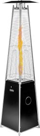 LEGACY HEATING Delta X5 Pyramid Patio Heater, 40,000BTU Outdoor Patio Heater, Quartz Glass Tube Propane Heaters for Patio with Wheels, Triple Protecti (Color: Black, Form Factor: Tower)