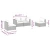 4 Piece Patio Lounge Set with Cushions Poly Rattan Gray