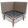 4 Piece Patio Lounge Set with Cushions Poly Rattan Gray