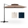 9.5 Feet Cantilever Patio Umbrella with 360¬∞ Rotation and Double Top